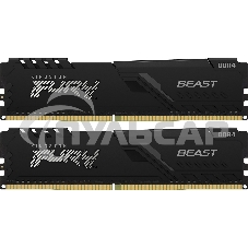 Оперативная память Kingston Fury Beast, DDR4, 16Gb (2x8Gb), 3600MHz, CL17, DIMM, с радиаторами, черный