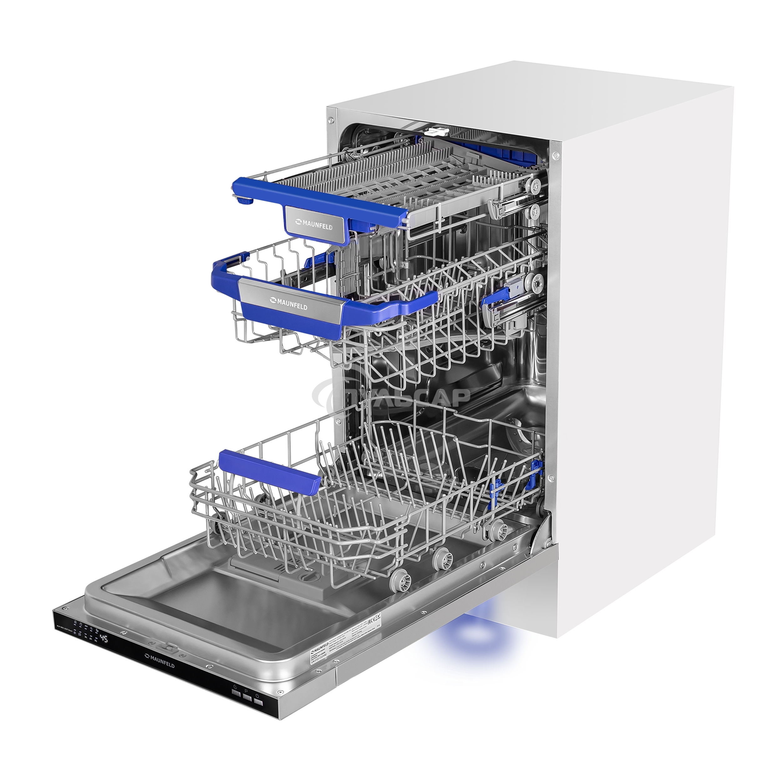 Встраиваемая посудомоечная машина Maunfeld MLP-083I, черный, 44.8 см, 10 компл., 49 дБ, класс A++