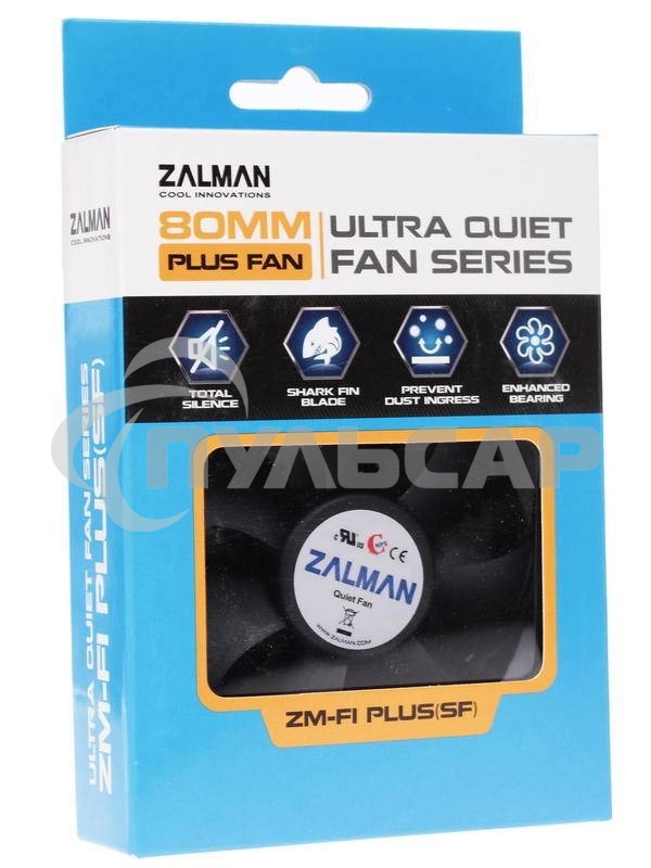 Вентилятор для корпуса Zalman ZM-F1 PLUS (SF) черный, 80 мм, 2000 об/мин, 23 дБ, 3 pin