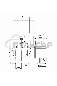 Выключатель клавишный Rexant 250V 15А (6с) ON-OFF синий с подсветкой ДВОЙНОЙ