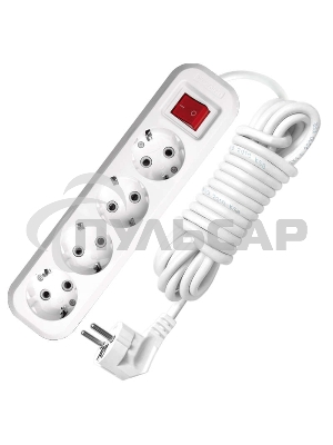 Удлинитель 4х7м с заземл. 16А IP20 S-304 с выкл. ПВС 3х1 UNIVersal 9631992