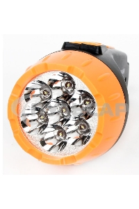 Фонарь LED 3807 (аккум 220В черный/жел. 7 LED; 2 режима SLA пласт. короб) Ultraflash 9216