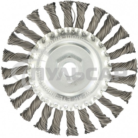 Щетка Matrix для УШМ, 125 мм, М14, Плоская, крученая проволока 0,8 мм