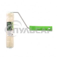 Валик ВЕЛЮР с ручкой, 200 мм, ворс 5 мм, D 36 мм, D ручки - 6 мм Россия Сибртех