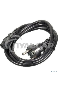 Кабель питания ExeGate Power PC-3P (Евровилка Schuko->С13) VDE-250V-3*1.0-CU, 10A, черный, 3м