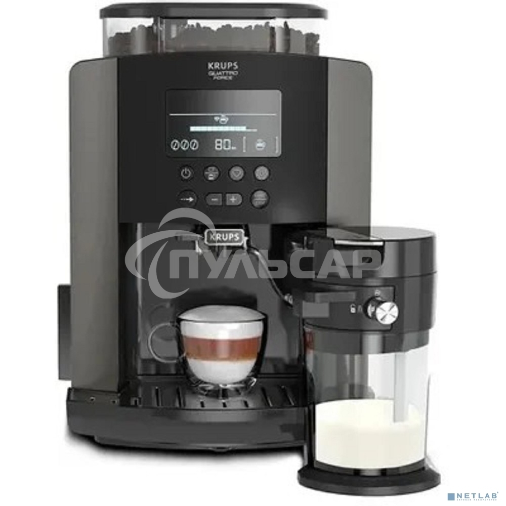 Кофемашина Krups Arabica Latte EA819E10 1450Вт черный/коричневый