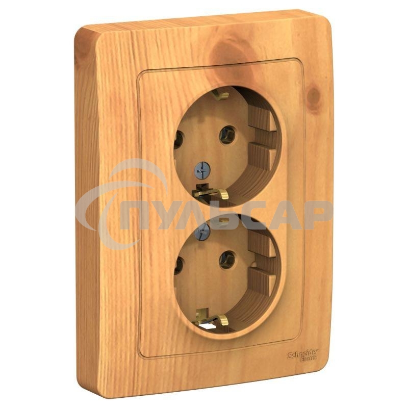 Розетка 2-м СП BLANCA 16А 250В без шторок с заземл. ясень SchE BLNRS001025