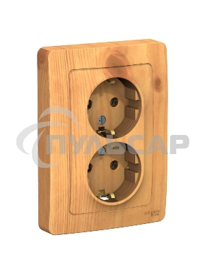 Розетка 2-м СП BLANCA 16А 250В без шторок с заземл. ясень SchE BLNRS001025