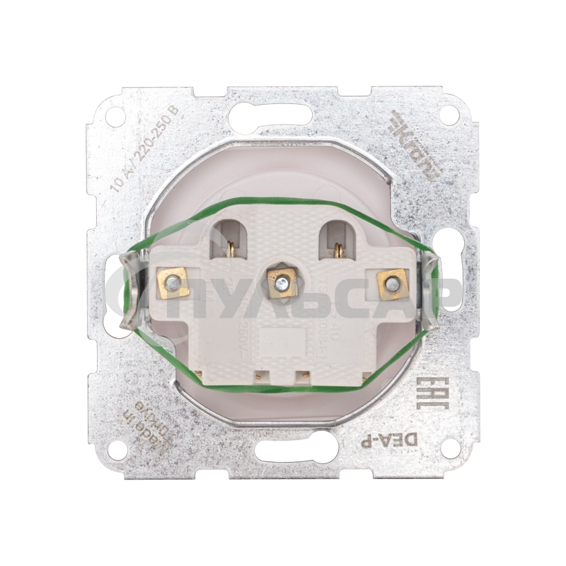 Розетка 1-ая DEA керамика б/з с/у 10А мех. Бел KRANZ (1/10/120)