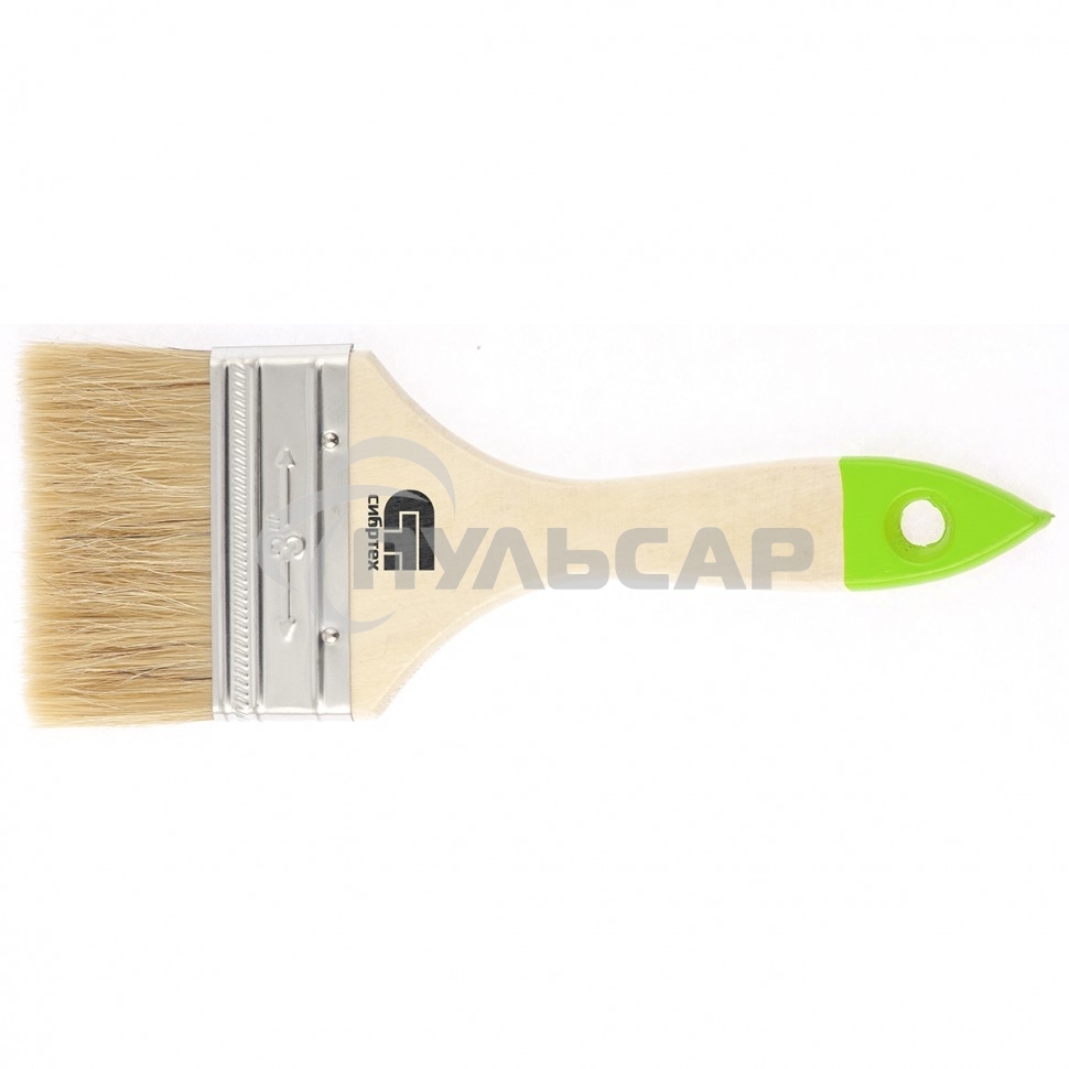 Кисть плоская 75 мм, натуральная щетина, деревянная ручка Сибртех