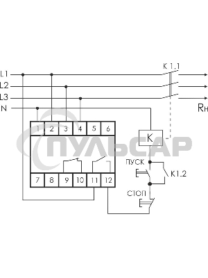 Реле напряжения CP-731 (трехфазный; микропроцессорный; контроль верхнего и нижнего значений напряжения; контроль ассиметрии; чередования фаз; монтаж на DIN-рейке 35мм 3х400/230+N 2х8А 1Z 1R IP20) F&F EA04.009.005