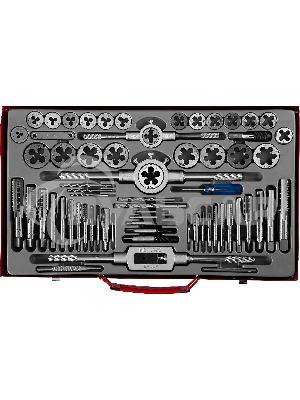 Набор метчиков и плашек ЗУБР МАСТЕР 28118-H65_z01сталь 9ХС 65 предметов