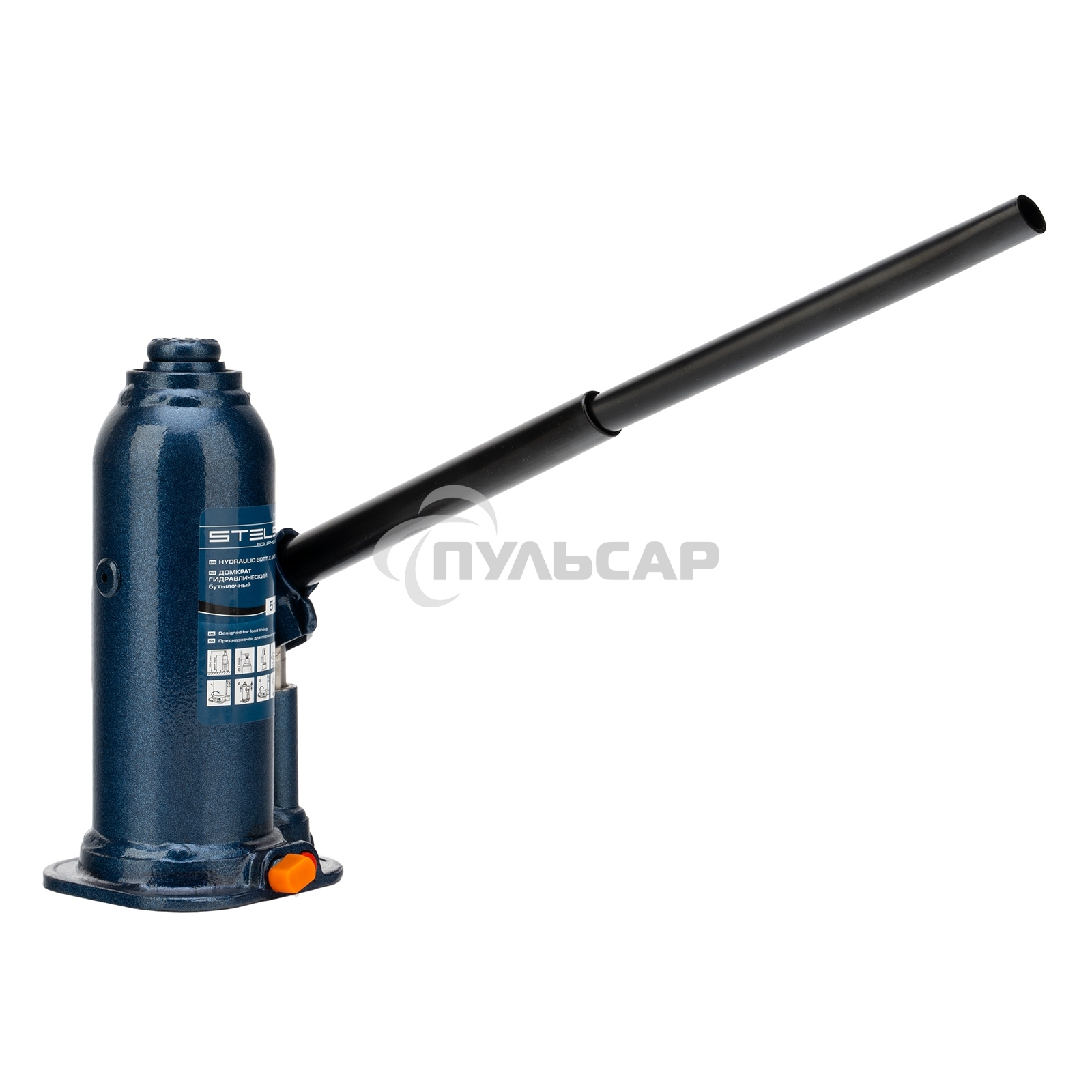 Домкрат гидравлический бутылочный, 5 т, h подъема 207-404 мм, в пласт. кейсе Stels