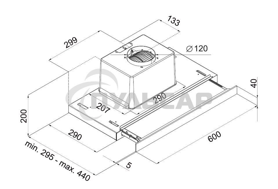 Вытяжка встраиваемая Maunfeld Ouse Touch Glass 60 черный, 60 см, 750 куб. м/ч, 48 дБ