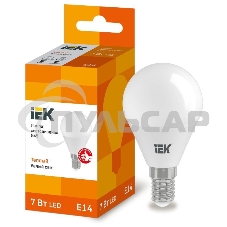 Лампа cветодиодная Iek LLE-G45-7-230-30-E14 ECO G45 шар 7Вт 230В 3000К E14 IEK Лампа cветодиодная Iek LLE-G45-7-230-30-E14 ECO G45 шар 7Вт 230В 3000К E14 IEK