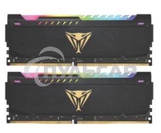 Оперативная память Patriot Viper Steel, DDR4, 16Gb (2x8Gb), 3600MHz, CL20, DIMM, с радиатором, RGB, черный
