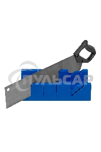 Стусло пластиковое Сибртех синее, 4 угла для запила+пила 450 мм