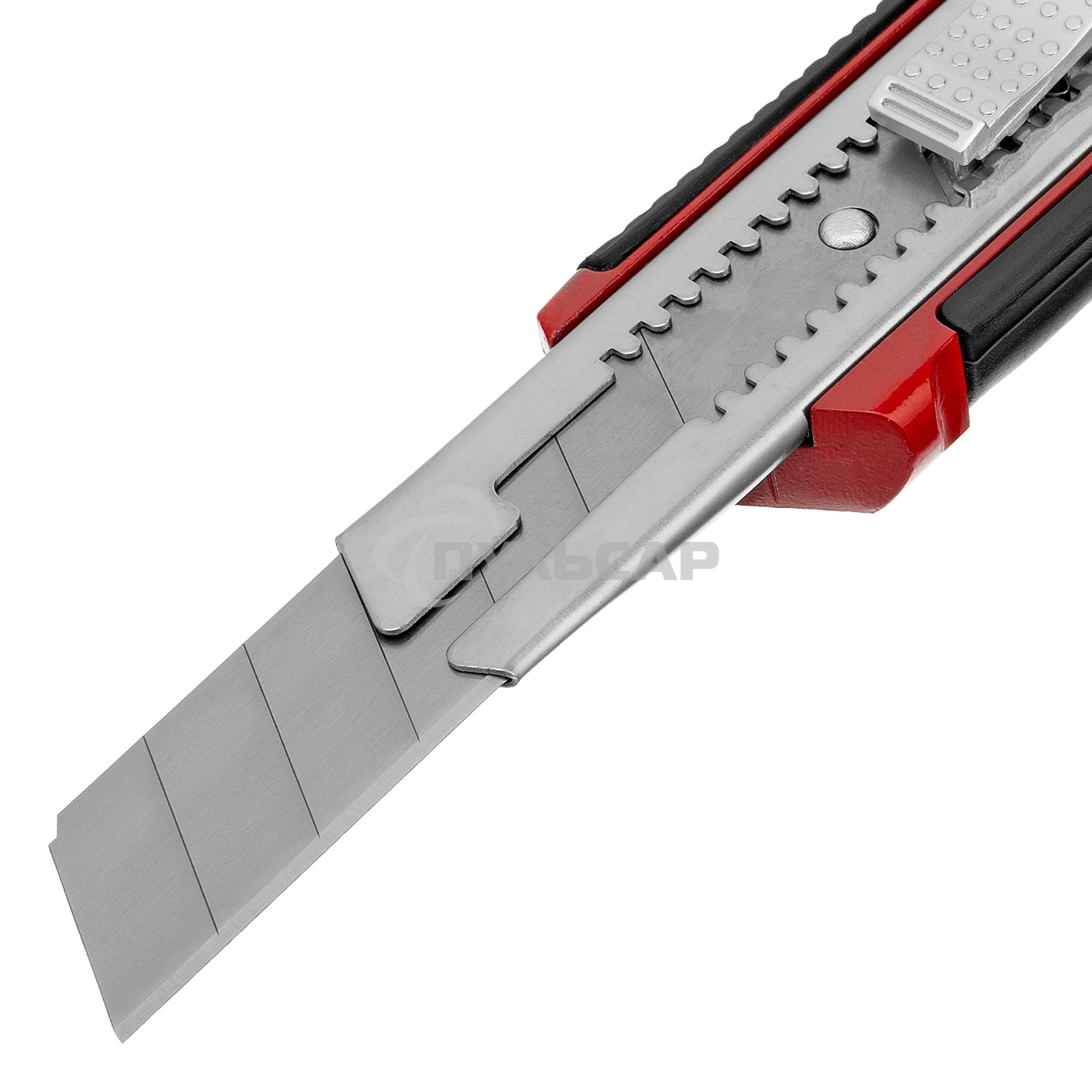 Нож Matrix, 25 мм, выдвижное лезвие, усиленная метал. направляющая, метал. обрезин. ручка