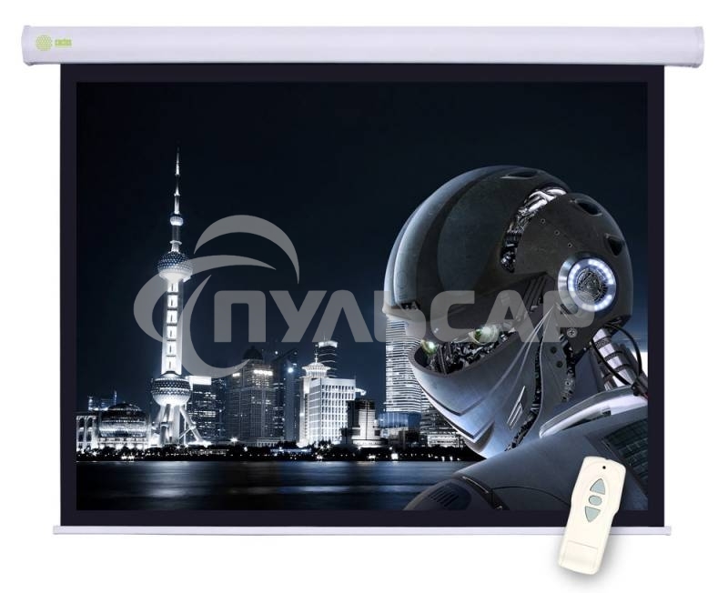 Экран Cactus 124.5x221см Motoscreen CS-PSM-124x221 16:9 настенно-потолочный рулонный белый (моторизованный привод)