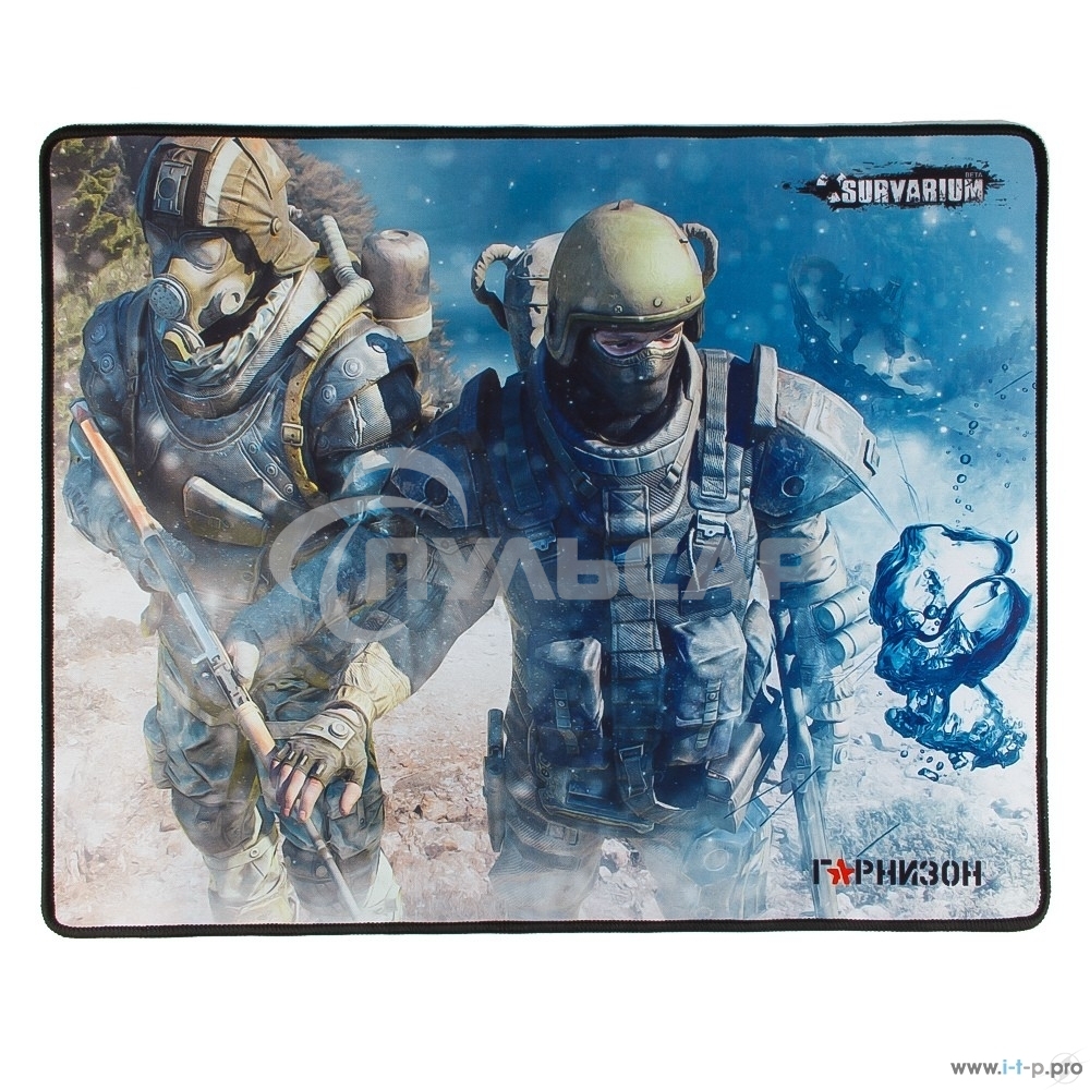 Коврик для мыши Гарнизон GMP-200, игровой, дизайн- игра Survarium, ткань/резина, размеры 437 x 350 x 3 мм