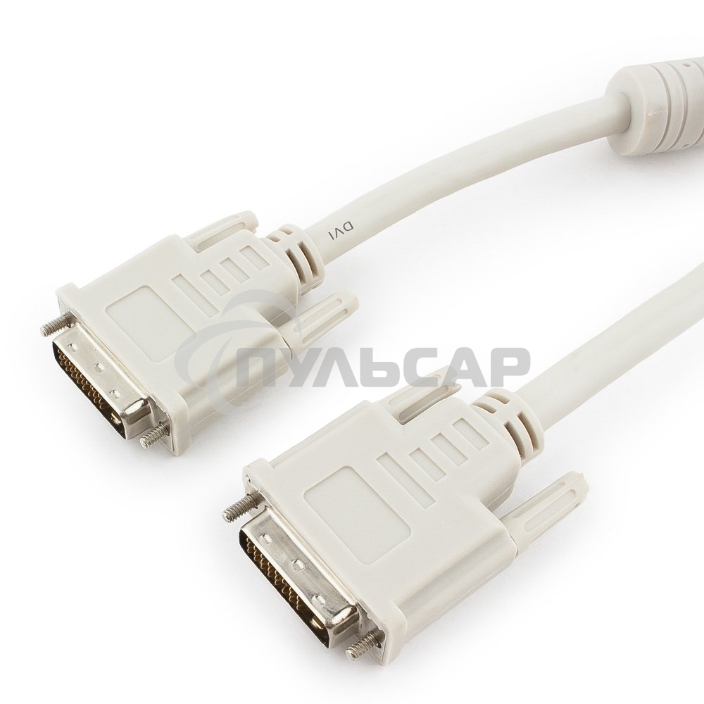 Кабель DVI-D dual link Gembird/Cablexpert CC-DVI2-6C, 25M/25M, 1.8м, экран, феррит.кольца, пакет