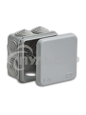 Рувинил 67030 Тусо.Коробка расп. для о/п, 70х70х40мм, 7вводов, IP55 (св.-серая)