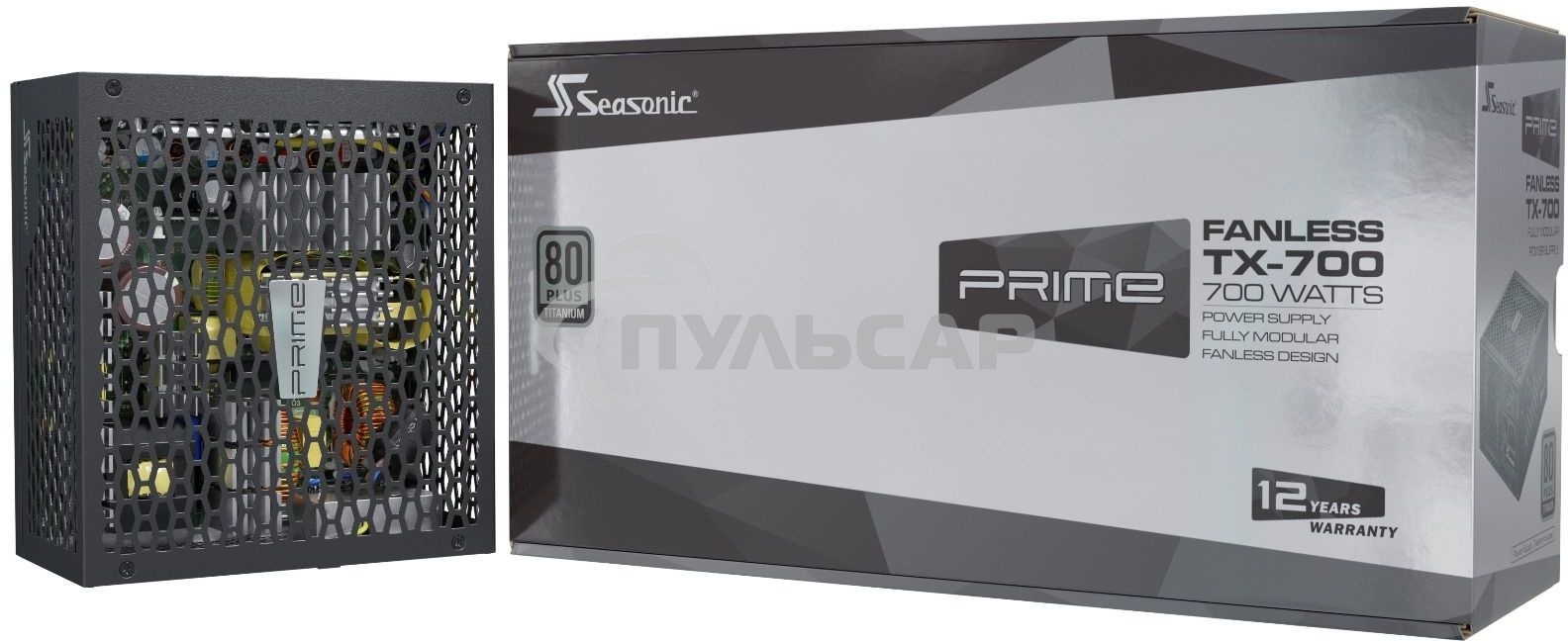 Блок питания Seasonic ATX 700W PRIME Fanless TX-700 80 PLUS titanium 24+2x(4+4) pin APFC 10xSATA Cab Manag RTL