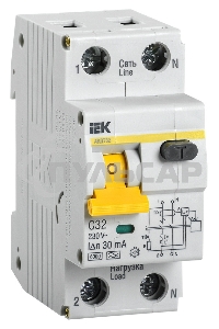 Выключатель автоматический дифференциального тока Iek MAD22-5-032-C-30 АВДТ 32 C32