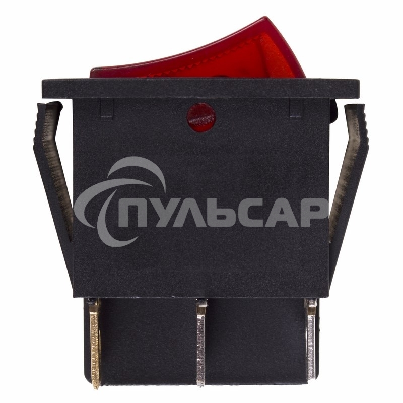 Выключатель клавишный Rexant 250V 15А (6с) ON-OFF красный с подсветкой ДВОЙНОЙ