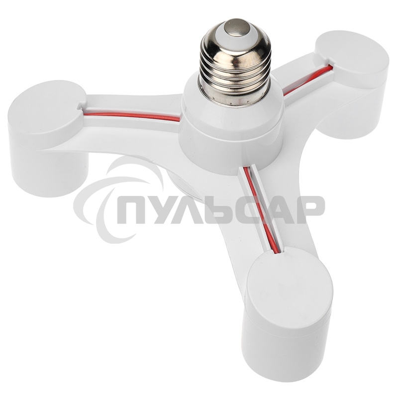 Разветвитель цокольный Е27-3хЕ27 белый Rexant