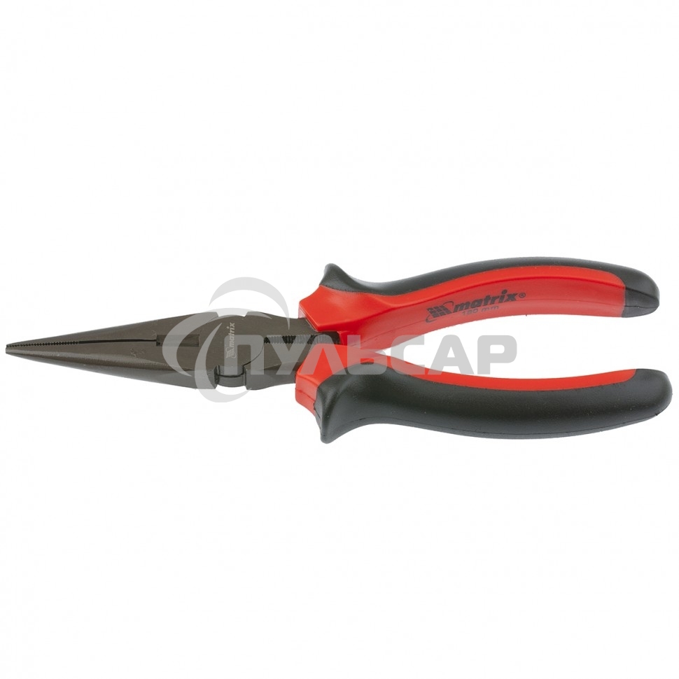 Длинногубцы Matrix черный Nickel, 160 мм, прямые, двухкомпонентные рукоятки