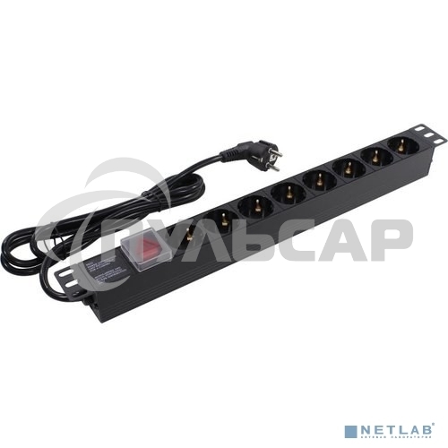 Блок розеток горизонтальный ExeGate ServerPro PDU-19H803 Al-8S-EU2-SW, 19