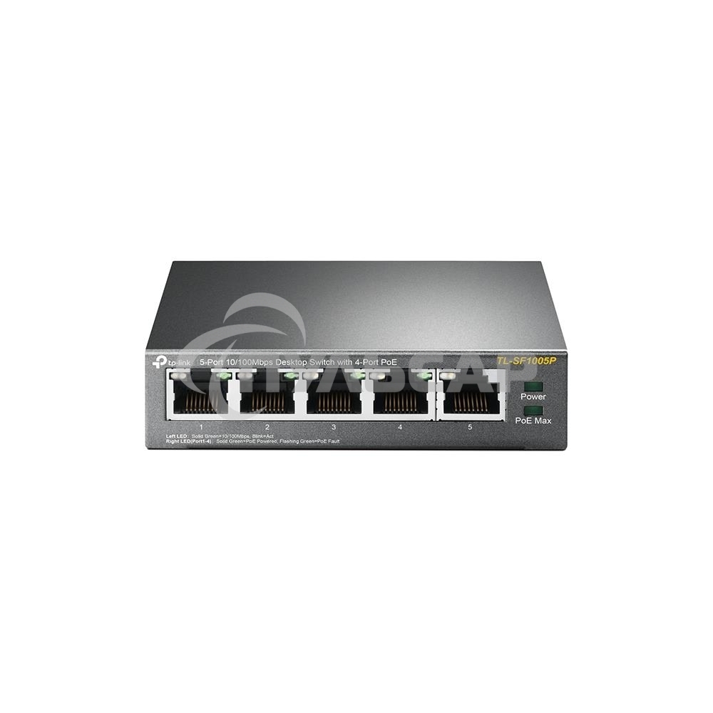 Коммутатор TP-Link SMB TL-SF1005P 5-портовый 10/100 Мбит/с настольный коммутатор с 4 портами PoE 