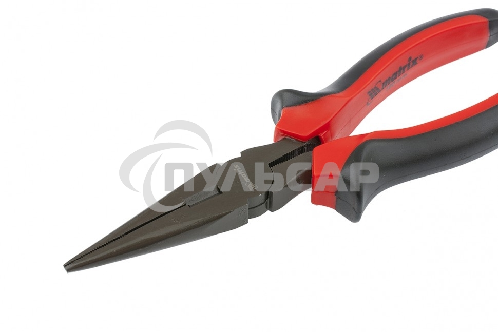 Длинногубцы Matrix черный Nickel, 160 мм, прямые, двухкомпонентные рукоятки