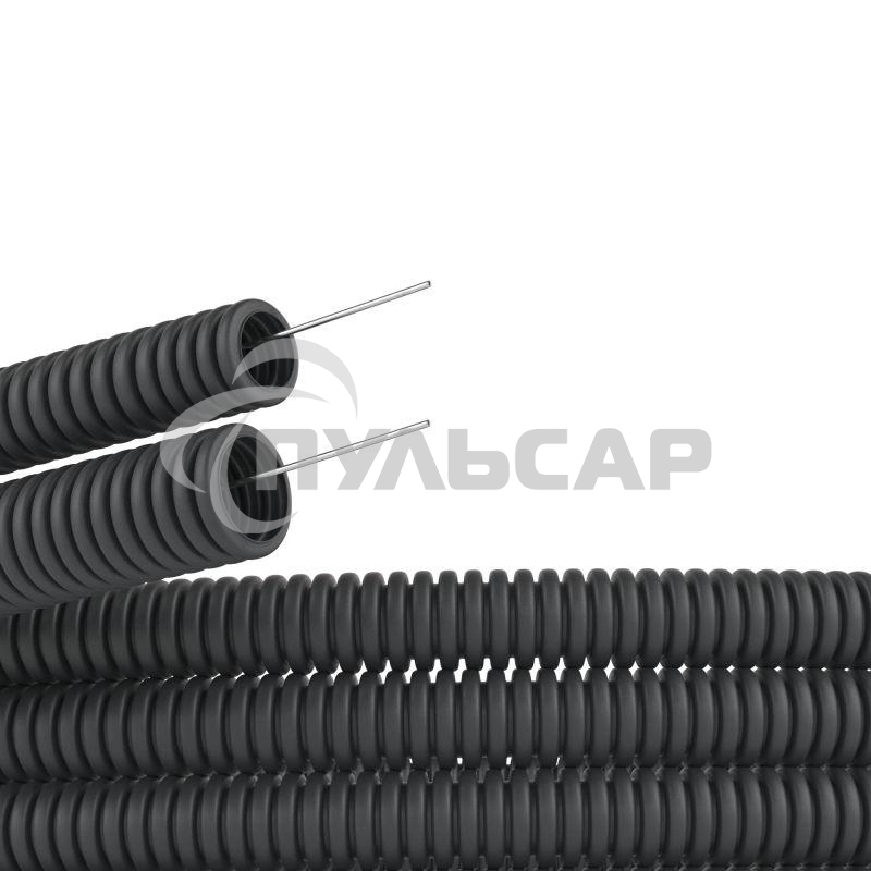 Труба гофрированная ПНД d16мм с протяж. черный (уп.100м) ДКС 71716