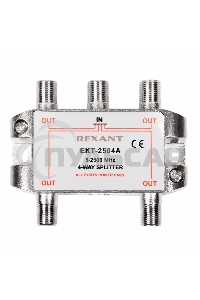 Делитель ТВ х 4 под F разъем 5-2500 МГц 