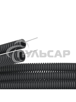Труба гофрированная ПНД d20мм с протяж. черный (уп.100м) ДКС 71720