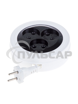 Удлинитель PROconnect STANDARD рулетка 3 м, 3 гнезда, 2х0.75 мм², б/з, белый