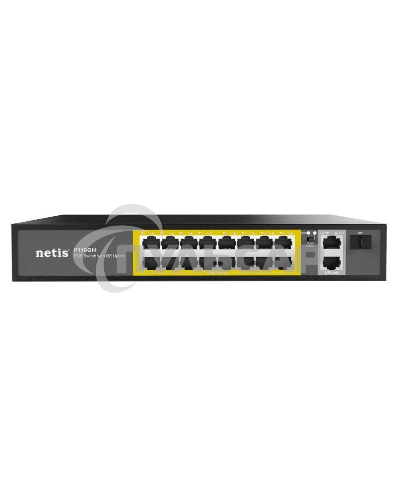 Коммутатор NETIS 16PORT 10/100M 16POE+2XGE+SFP P116GH