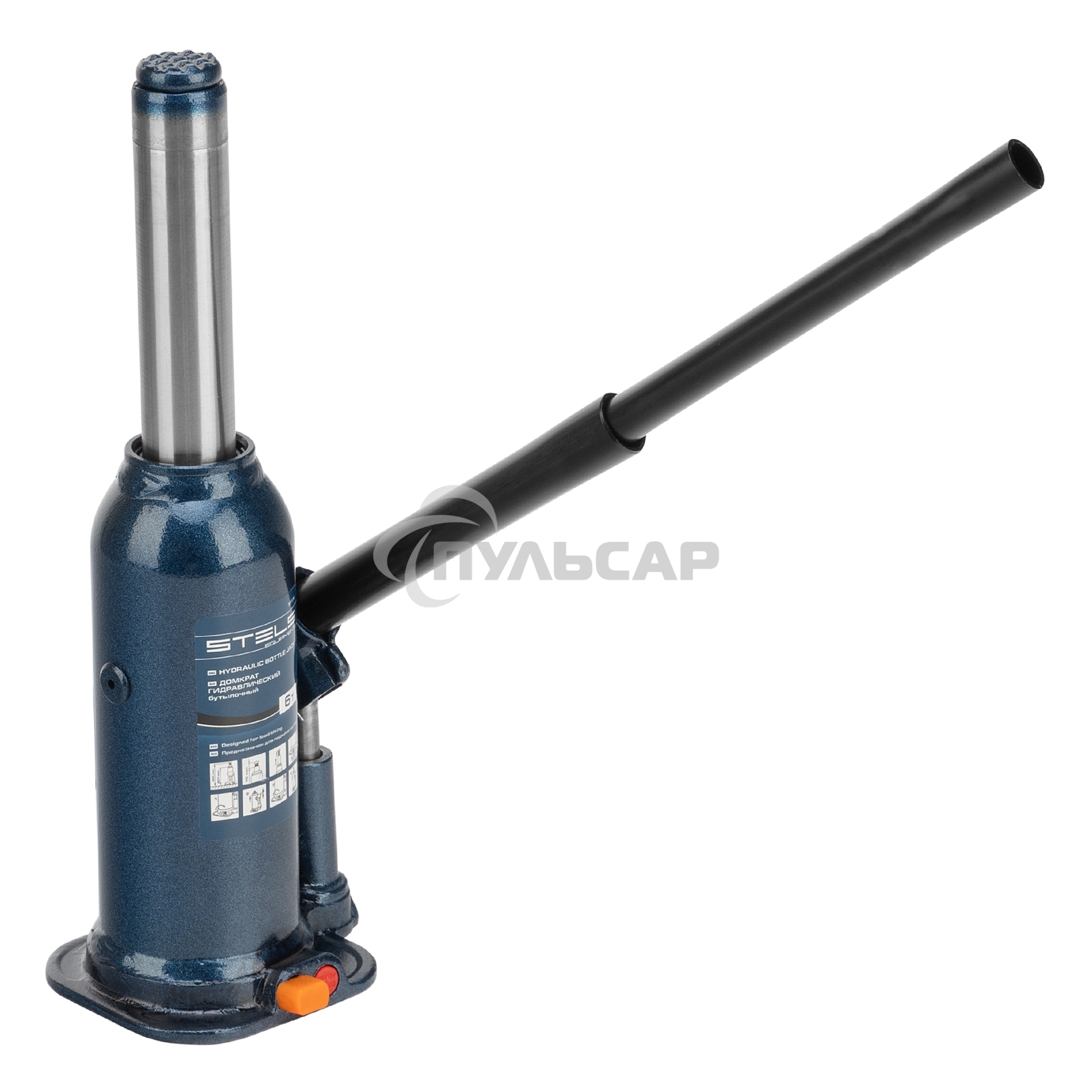 Домкрат гидравлический бутылочный, 6 т, h подъема 207-404 мм, в пласт. кейсе Stels