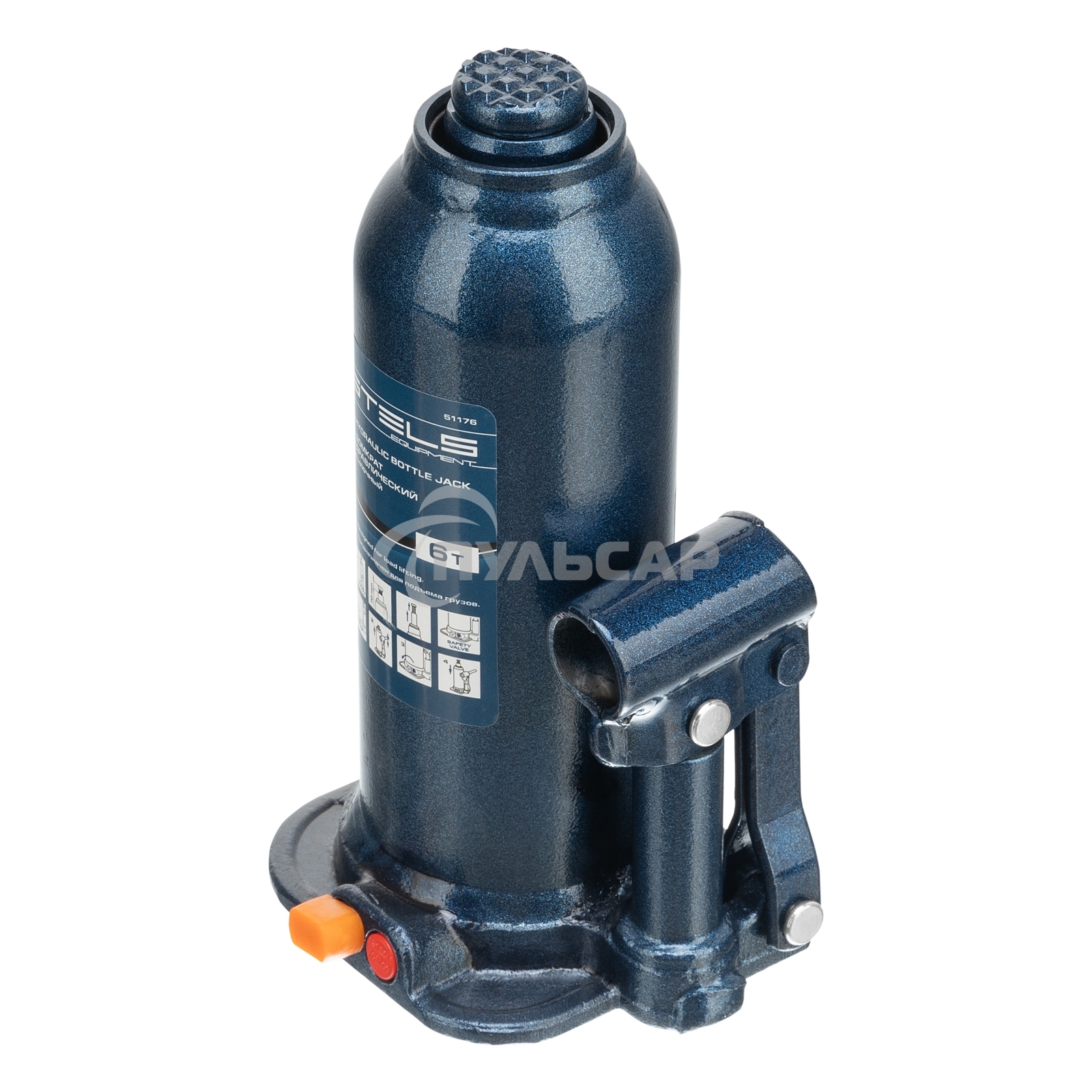 Домкрат гидравлический бутылочный, 6 т, h подъема 207-404 мм, в пласт. кейсе Stels