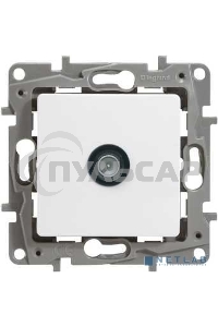 Розетка TV проходная, 15дБ, бел. ETIKA 