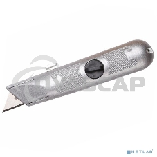 Нож с трапециевидным выдвижным лезвием Rexant 12-4908, винтовой фиксатор лезвия