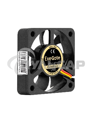 Вентилятор для корпуса ExeGate ExtraSilent ES05010S3P черный, 50 мм, 5000 об/мин, 28 дБ, 3 pin