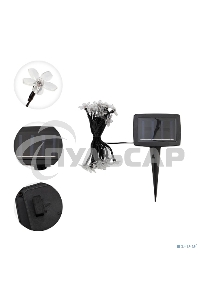 Каскад Lamper Ночной букет LED 4 м с выносной солнечной панелью 2 м и аккумулятором, теплое белое свечение