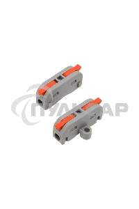 Клемма соединительная многоразовая проходная 1 полюс, с монтажной площадкой (0,08-4 мм²), серая (50 шт./уп.) Rexant