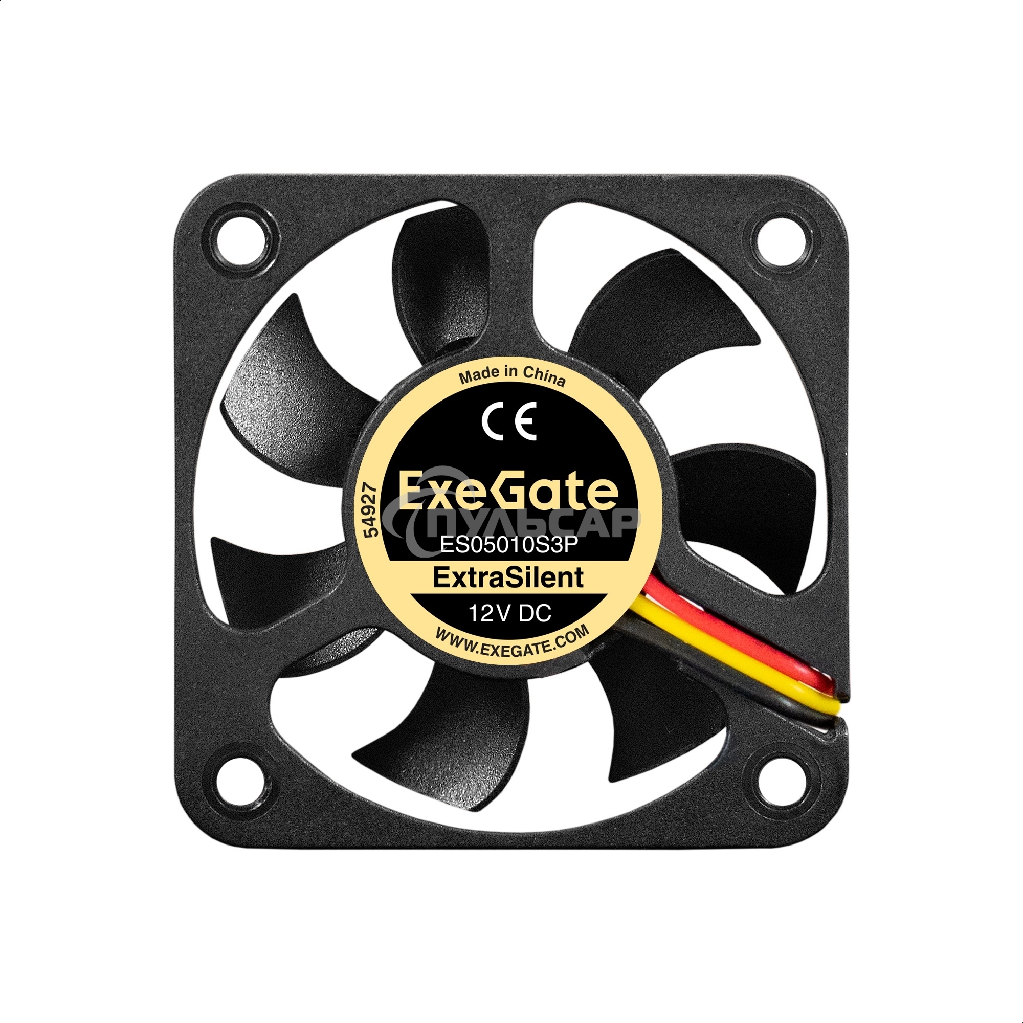 Вентилятор для корпуса ExeGate ExtraSilent ES05010S3P черный, 50 мм, 5000 об/мин, 28 дБ, 3 pin