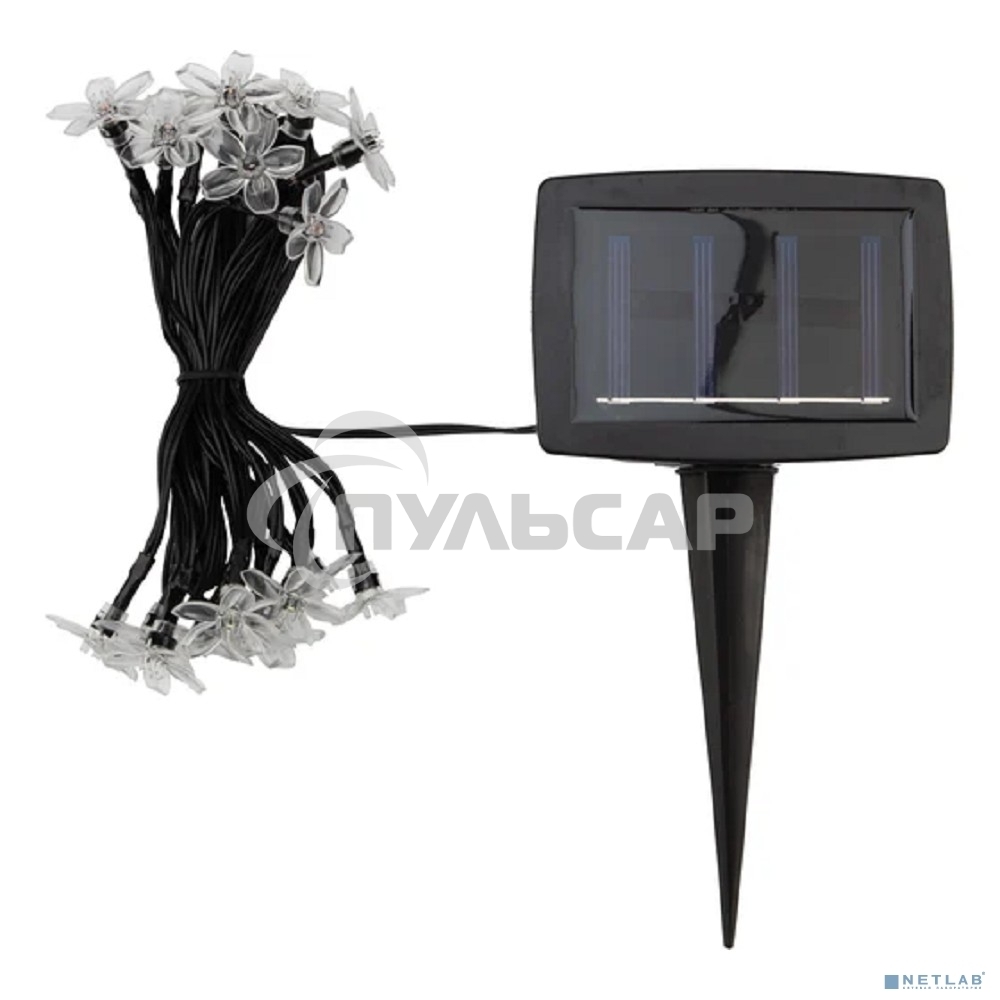 Каскад Lamper Ночной букет LED 4 м с выносной солнечной панелью 2 м и аккумулятором, теплое белое свечение