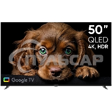 Телевизор Topdevice 50'' TDTV50CQ09U черный QLED UHD 60Hz Google TV 2/16Gb