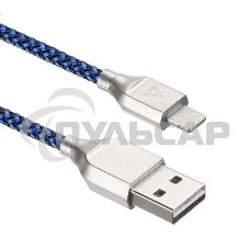 Кабель USB ACD-Titan Lightning ~ USB-A Нейлон, 1м, сине-черный (ACD-U927-P5L)